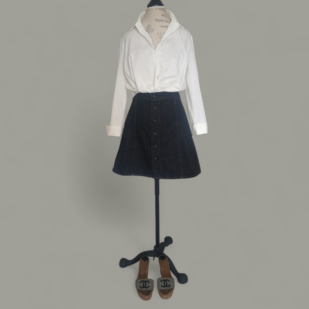 AG Adriano Goldschmied Black Denim Mini Skirt